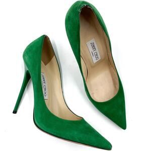 COPY - Jimmy Choo Anouk Suede Pumps Green Stiletto Heels Pointed Toe Sz 39 / 9